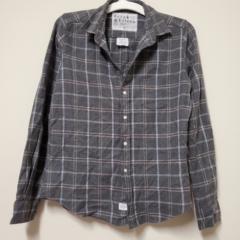 Frank & Eileen Barry Flannel Plaid Button Front Shirt
